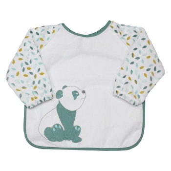 Baby terry cloth bib with small panda Baby terry cloth bib with small panda