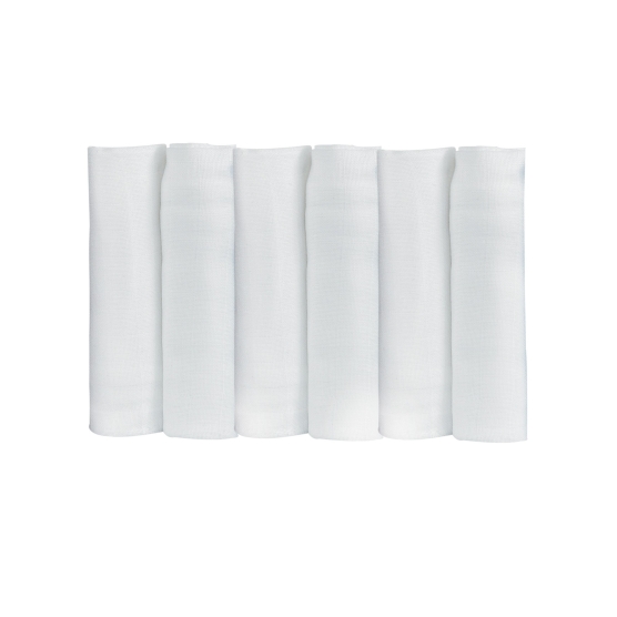 Pack of 6 plain white baby diapers 70*70 cm