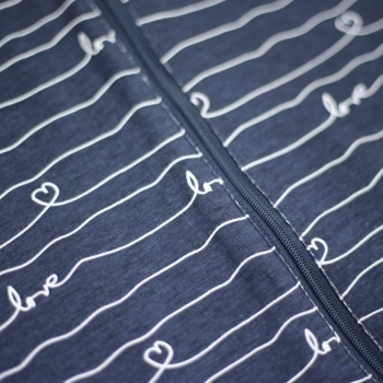 Close-up of the love pattern on the summer sleeping bag Close-up of the love pattern on the summer sleeping bag